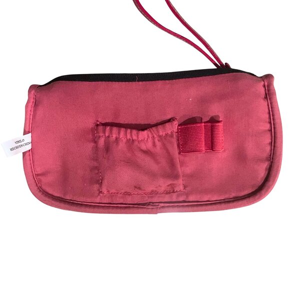 Vintage Y2K Black Pink Monogram J Faux Leather Wristlet Initial Makeup Bag - Picture 10 of 14